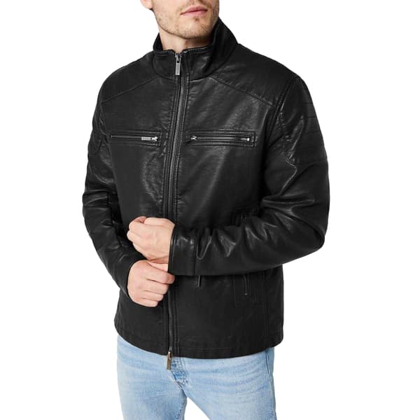 Firetrap MC-jacka i konstläder för män XL Svart Black XL