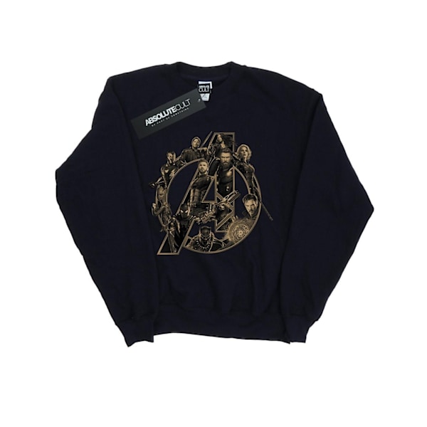 Marvel Girls Avengers Infinity War Marvel Logo Sweatshirt 5-6 år Navy Blue 5-6 Years
