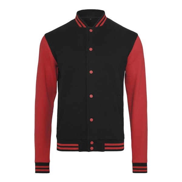 Bygg ditt varumärke Män Sweat College Jacka XL Svart/Röd Black/Red XL