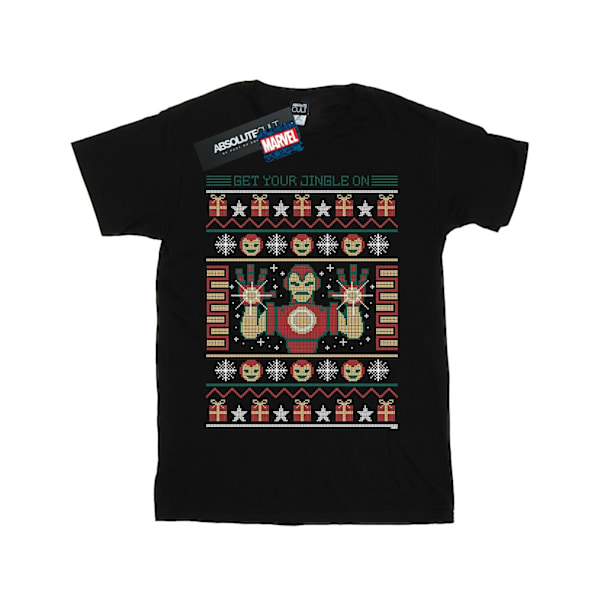Marvel Iron Man Get Your Jingle On Fair Isle T-shirt 4XL B Black 4XL