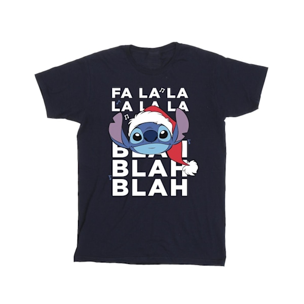 Disney Girls Lilo And Stitch Jul Blah Blah Blah Bomull T-shirt Navy Blue 3-4 Years