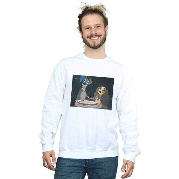 Disney Mens Lady And The Tramp Spaghetti Slurp Sweatshirt 3XL W White 3XL
