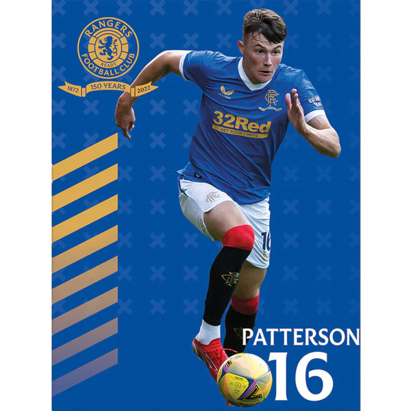 Rangers FC Patterson Print 40cm x 30cm Blå/Gul Blue/Yellow 40cm x 30cm