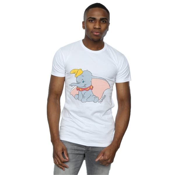 Dumbo Klassisk T-shirt i Bomull för Herr M Vit White M