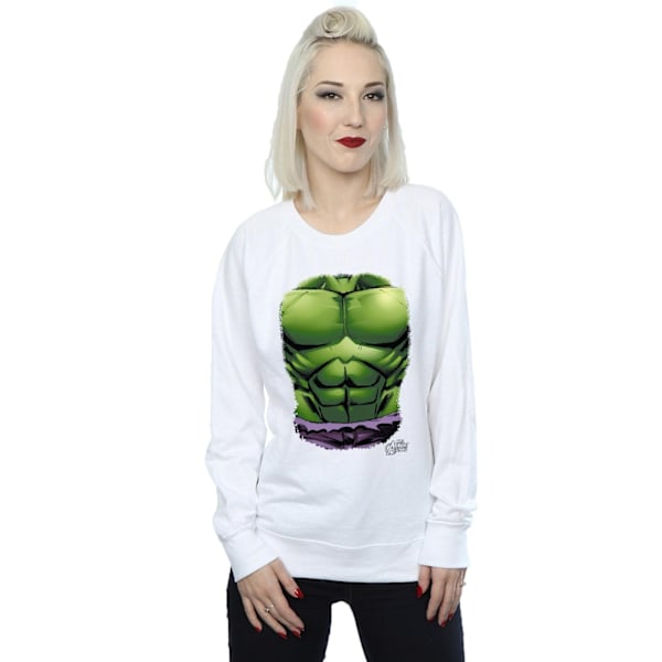 Marvel Womens/Ladies Hulk Chest Burst Sweatshirt S Vit White S