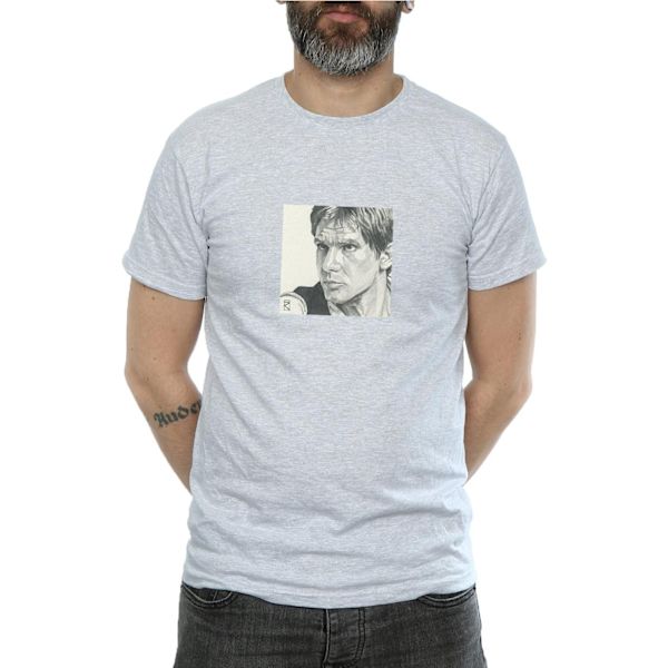 Star Wars Herr T-shirt Han Solo Ritning 3XL Sports Grey Sports Grey 3XL