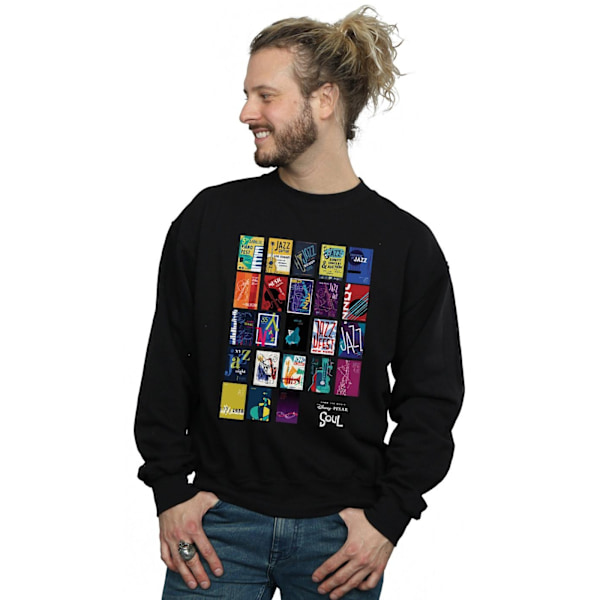 Disney Mens Soul Jazz Poster Wall Sweatshirt 4XL Svart Black 4XL