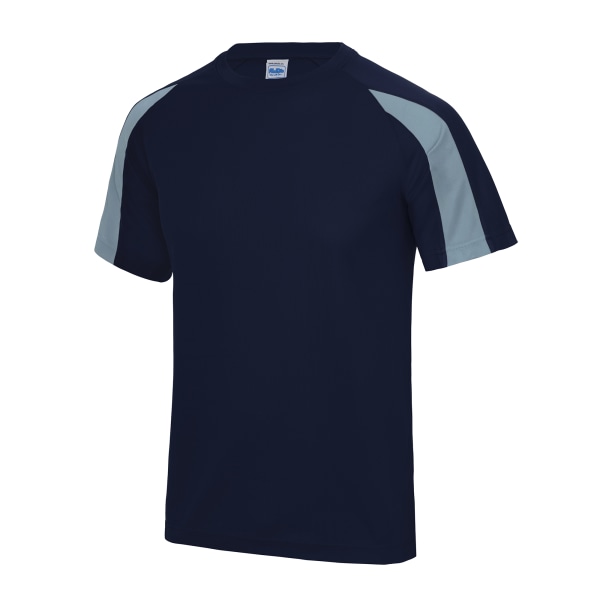 Just Cool Mens Contrast Cool Sports Vanlig T-shirt M Oxford Marinblå Oxford Navy/ Sky Blue M
