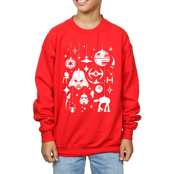 Star Wars Jul Dekorationer Sweatshirt för Pojkar 5-6 År Röd Red 5-6 Years