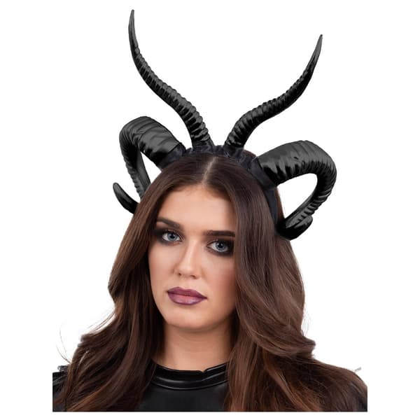 Smiffys Dubbelt Demonhorn Pannband One Size Svart Black One Size