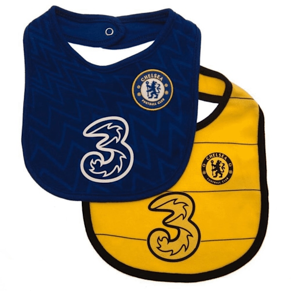 Chelsea FC Baby Bibs (2-pack) One Size Blå/Gul Blue/Yellow One Size