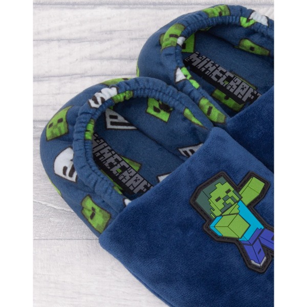 Minecraft Childrens/Kids Zombie Vs Creeper Slippers 13 UK Child Blue/Green 13 UK Child