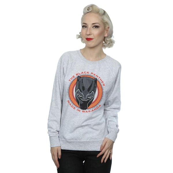 Marvel Dam/Kvinnor Black Panther Made in Wakanda Röd Sweatshirt Heather Grey L