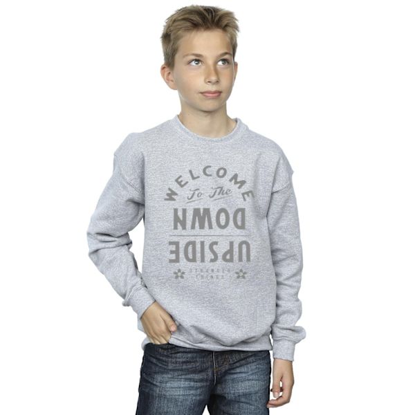 Netflix Boys Stranger Things Welcome To Upside Down Sweatshirt Sports Grey 12-13 Years
