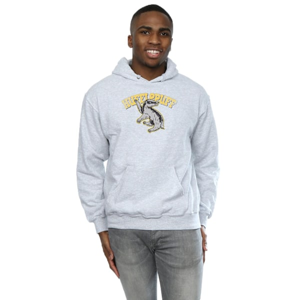 Harry Potter Herr Hufflepuff Sport Emblem Hoodie L Sports Grey Sports Grey L