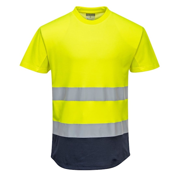 Portwest Herr Kontrast Hi-Vis T-shirt XXL Gul/Marinblå Yellow/Navy XXL
