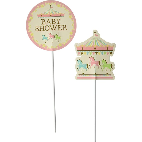 Kreativ festlig karusell babyshower tårtdekoration (2-pack) en Multicoloured One Size