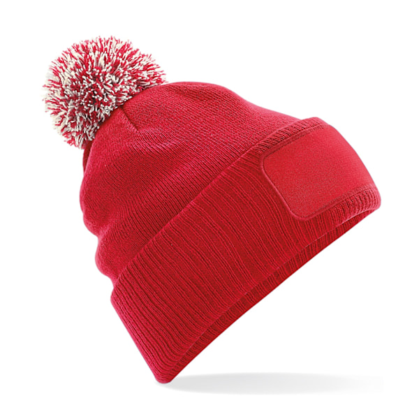 Beechfield Unisex Vuxen Snowstar Patch Beanie One Size Classic Classic Red/Off White One Size