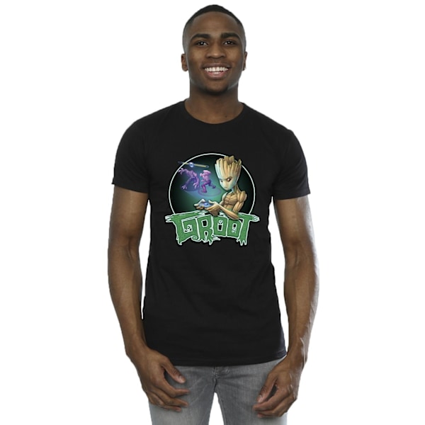 Marvel Mens Guardians Of The Galaxy Groot Gaming Ring T-Shirt 3 Black 3XL