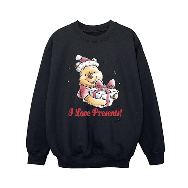 Disney Boys Winnie The Pooh Love Presents Sweatshirt 7-8 år Black 7-8 Years