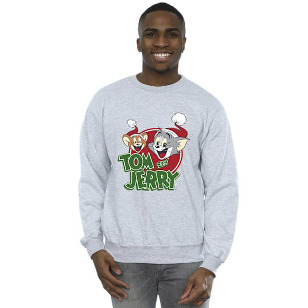 Tom And Jerry Herr Julhatt Logotyp Sweatshirt 4XL Sports Grå Sports Grey 4XL