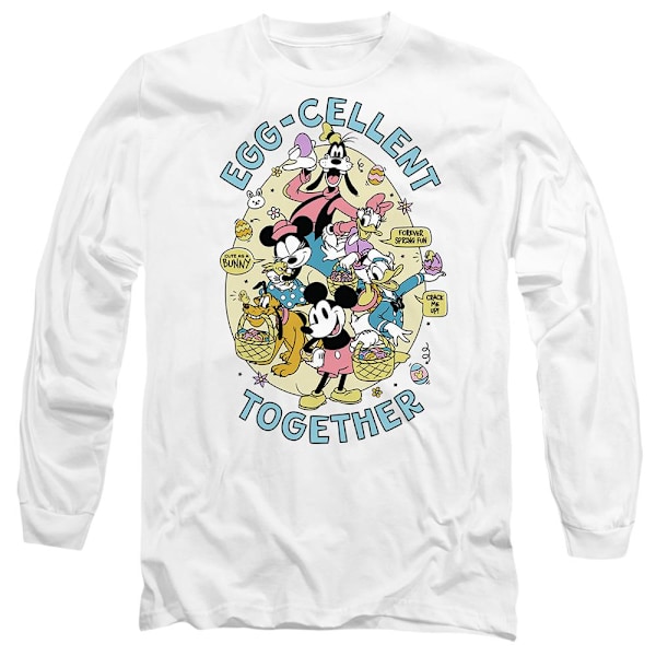 Mickey Mouse Unisex Vuxen Eggcellent Together Påsk T-Shirt XL White XL