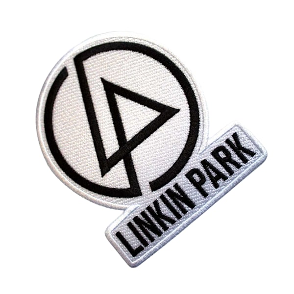 Linkin Park Logotyp Vävd Koncentrisk Text Stryk-På-Lapp En Storlek Vit White/Black One Size