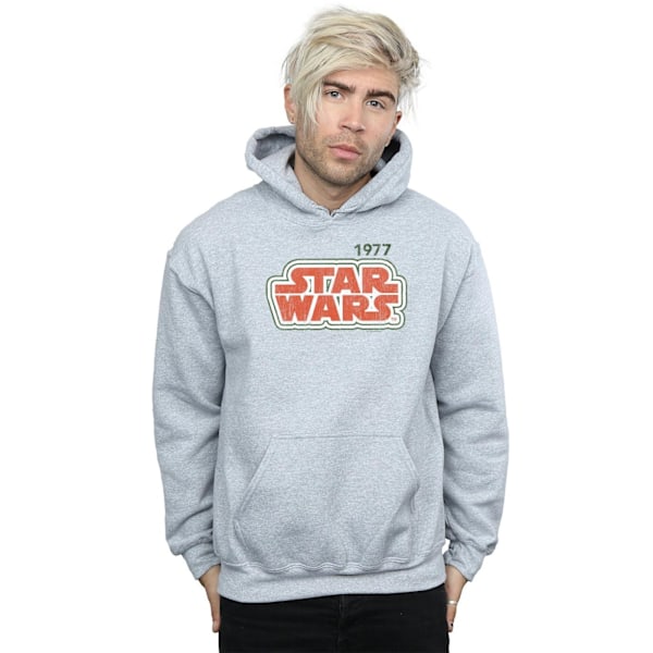 Star Wars Retro Outline Hoodie S Sports Grey för män Sports Grey S