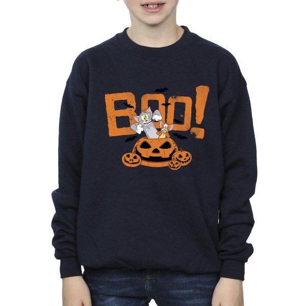Tom & Jerry Boys Halloween Boo! Sweatshirt 9-11 år Marinblå Navy Blue 9-11 Years