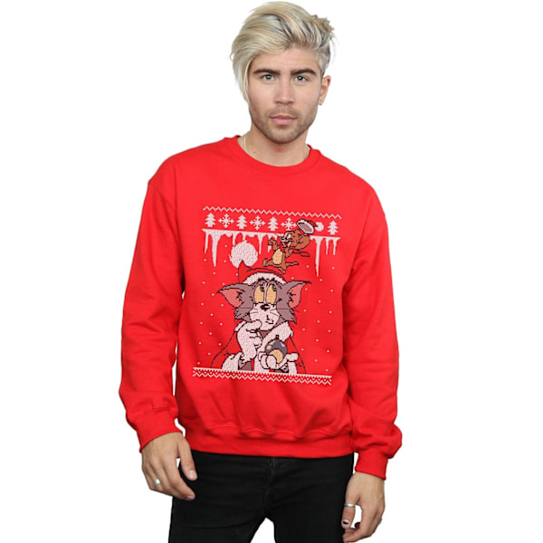 Tom And Jerry Herr Jul Fair Isle Sweatshirt M Röd Red M