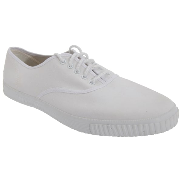 Dek Vuxna Unisex Snörning Vita Canvas Gymnastikskor 7 UK Vit White 7 UK