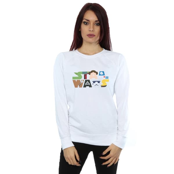 Star Wars Dam/Kvinnor Karaktär Logotyp Sweatshirt M Vit White M