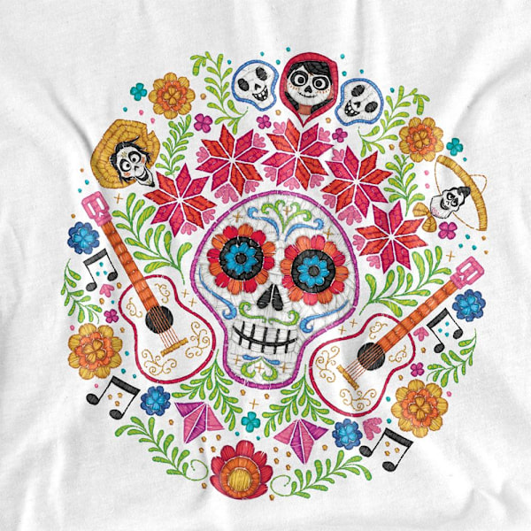 Coco Unisex Vuxen Day Of The Dead Ernesto Miguel Hector Patch T-shirt White L