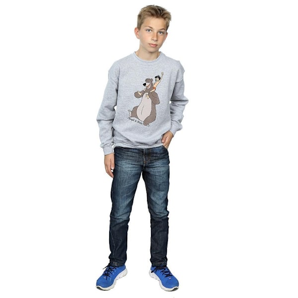 Jungle Book Boys Classic Mowgli And Baloo Sweatshirt 7-8 År Sports Grey 7-8 Years