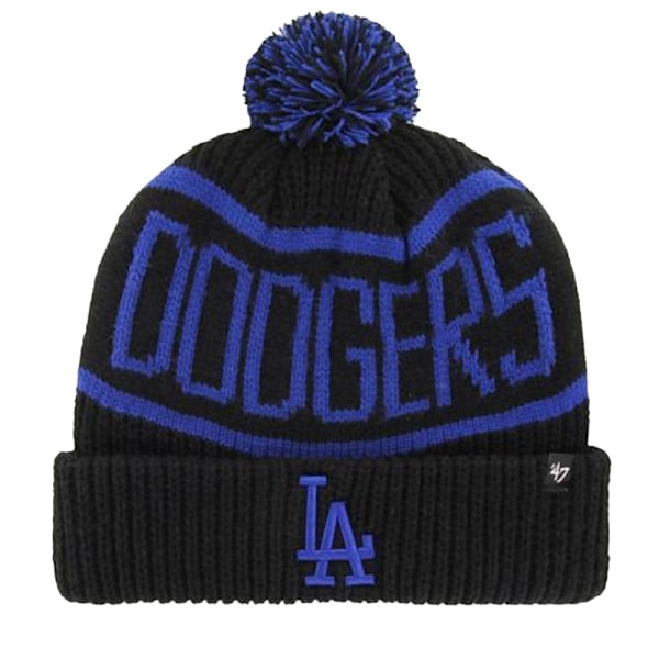 LA Dodgers Calgary MLB 47 Stickad Mössa med Uppvikt Kant och Tofs One Size Blå Blue/Black One Size