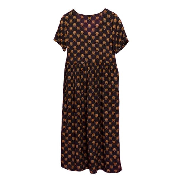 Labyrinth Dam Knockers Midi V-ringad smockklänning M Svart Black M