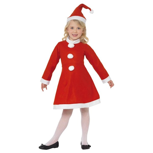 Smiffys Flickor Tomtedräkt Set 4-6 År Röd Red 4-6 Years
