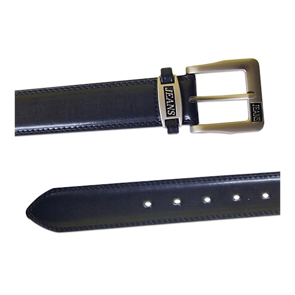 Duke Herr D555 Kenny Bälte i Limmat Läder, Storlek 52, Svart Black 52