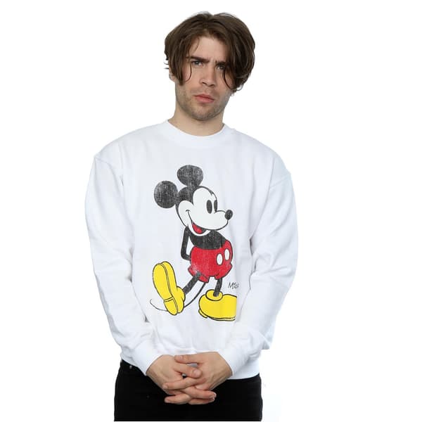 Disney Herr Mickey Mouse Classic Kick Sweatshirt 3XL Vit White 3XL