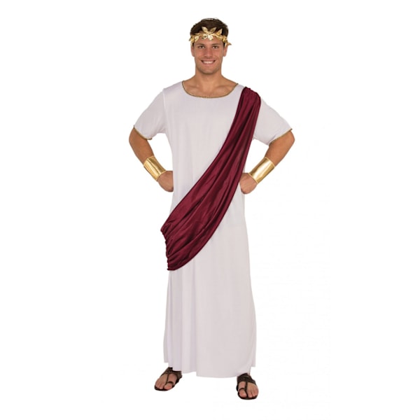 Bristol Novelty Augustus Caesar-dräkt för män, XL, vit/rödbrun/guld White/Maroon/Gold XL