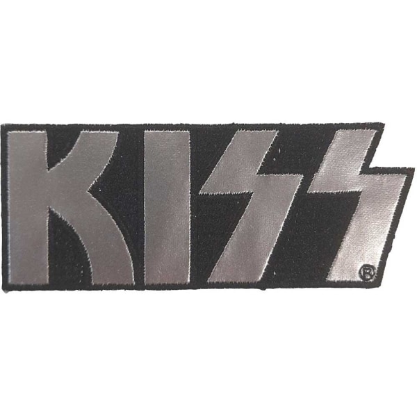Kiss Logo Krom Iron On Patch One Size Svart/Stål Black/Steel One Size