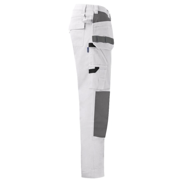 Projob Mens 5530 Kontrastpanel Cargo Byxa 30R Vit/Svart White/Black 30R