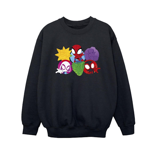 Marvel Boys Spidey And His Amazing Friends Faces Sweatshirt 3-4 Black 3-4 Years
