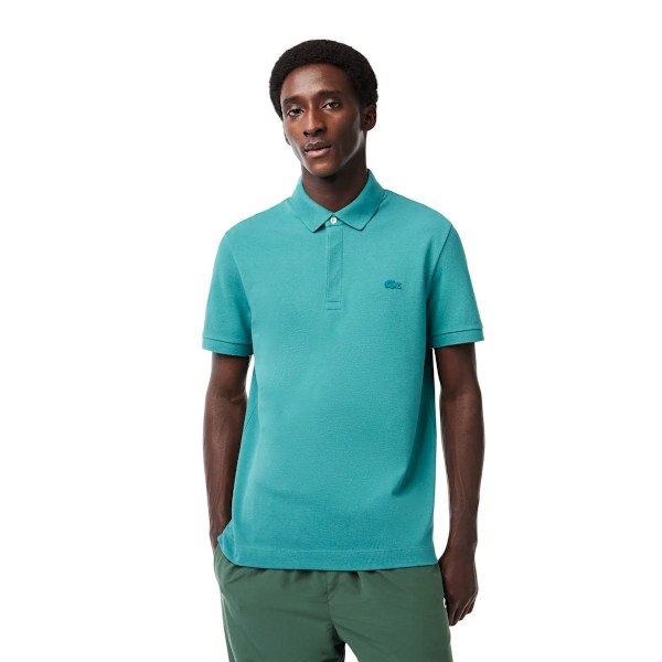 Lacoste Herr Paris Stretch Regular Pikétröja S Teal Teal S