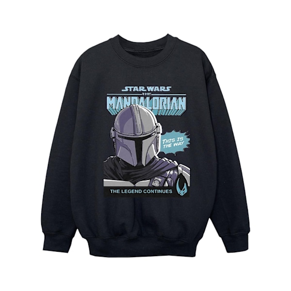 Star Wars The Mandalorian Flickor Mando Comic Cover Sweatshirt 5- Black 5-6 Years