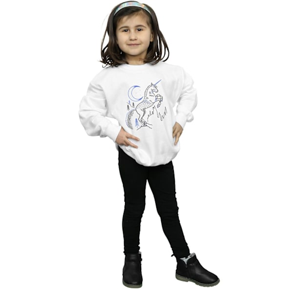Harry Potter T-shirt med enhörningsmotiv för flickor, 7-8 år, vit White 7-8 Years