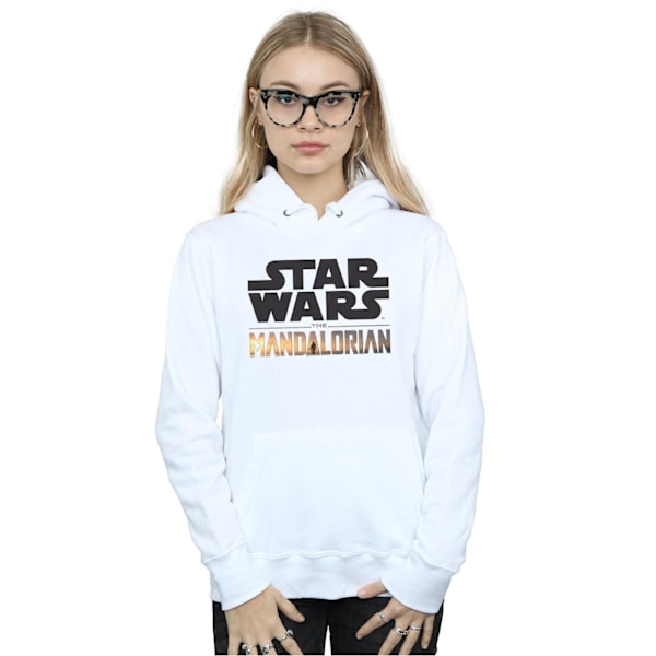 Star Wars Dam/Damer The Mandalorian Logotyp Hoodie XL Vit White XL