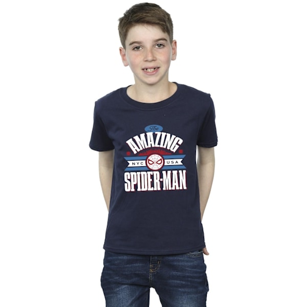 Marvel Boys Spider-Man NYC Amazing T-shirt 3-4 år Marinblå Navy Blue 3-4 Years