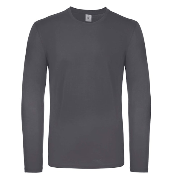 B&C Herr #E150 Långärmad T-shirt L Mörkgrå Dark Grey L