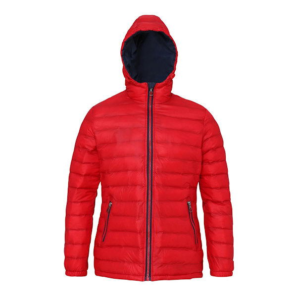 2786 Dam/Damjacka med huva, vatten- och vindavvisande, vadderad Red/Navy S